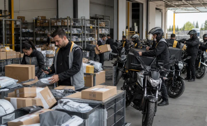 E-ticaret paketlerini son kilometre rotalarına ayıran kurye operasyon merkezi
