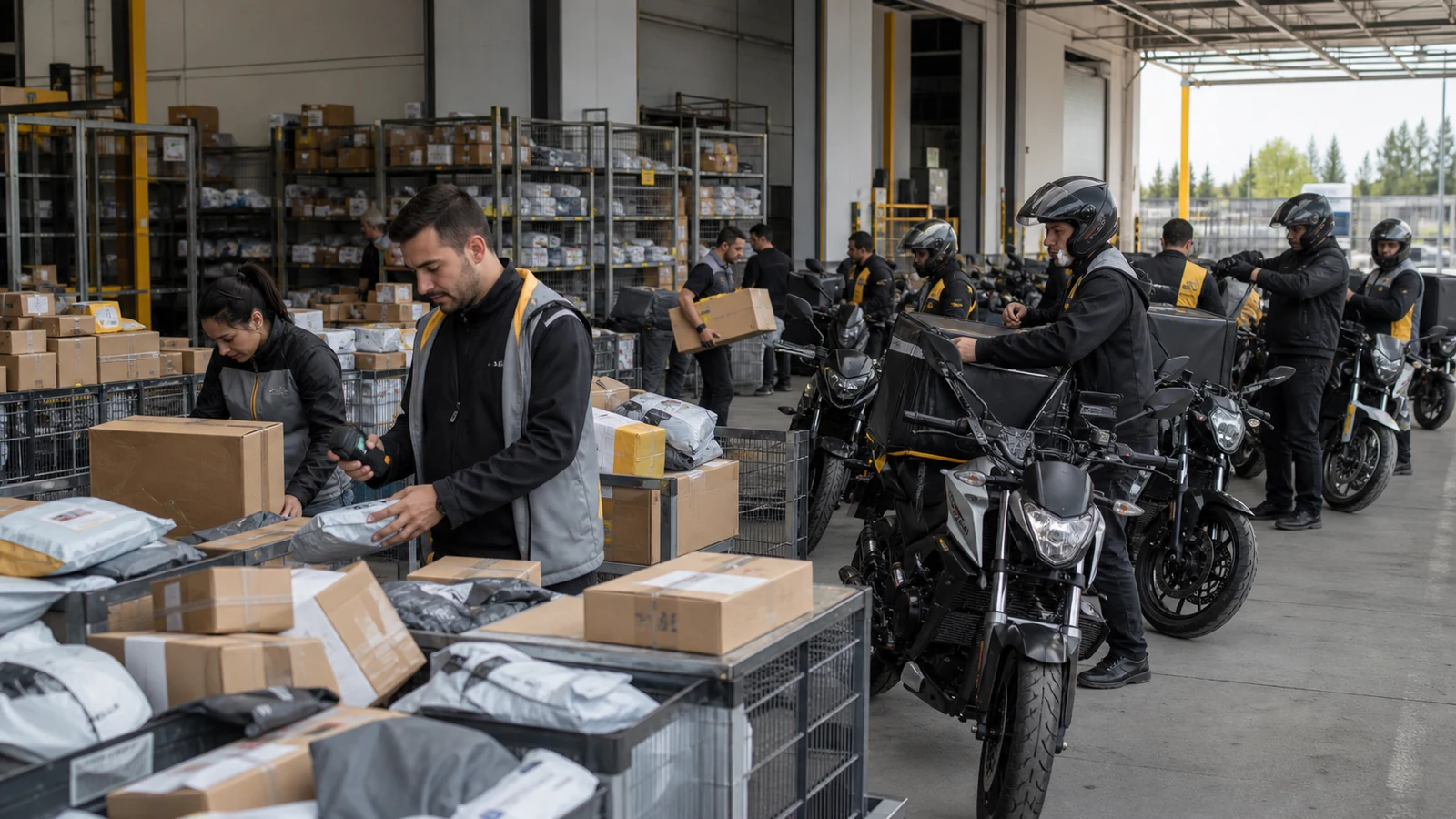 E-ticaret paketlerini son kilometre rotalarına ayıran kurye operasyon merkezi
